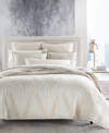 Hotel Collection Textured Chevron 3-pc. Duvet Cover Set, King, Exclusively At Macy's In Gold