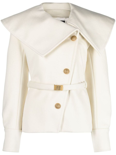 Balmain Coats In White
