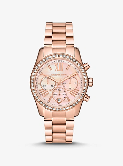 Michael Kors Lexington Pavé Rose Gold-tone Watch