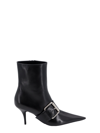 Balenciaga Women Leather Ankle Boots With Maxi Buckle In Black