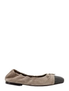 BRUNELLO CUCINELLI SUEDE BALLERINAS WITH ICONIC JEWEL APPLICATION