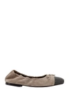Brunello Cucinelli Suede Ballerinas With Iconic Jewel Application