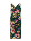 Dolce & Gabbana St. Giardino Floral-print Sleeveless Draped Charmeuse Midi Dress
