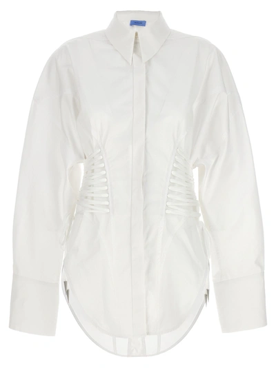 Mugler White Laced-up Shirt
