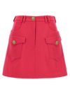 BALMAIN LOGO BUTTON MINI SKIRT SKIRTS FUCHSIA