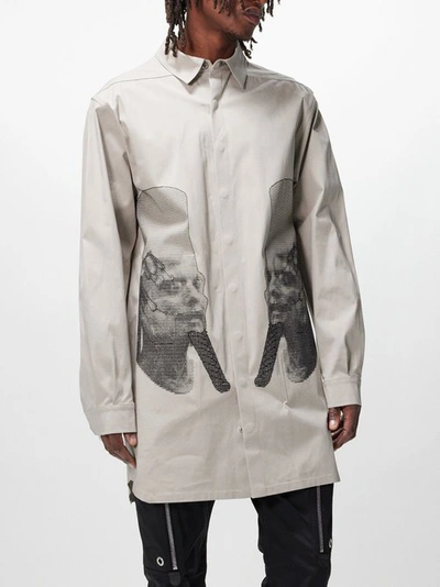 Rick Owens Ricamata Embroidered Cotton-blend Poplin Shirt In Cream Black