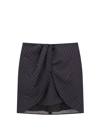 OFF-WHITE WOOL BLEND SKIRT WITH REVISITED PINSTRIPED MOTIF