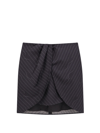 Off-white Wool Blend Skirt With Revisited Pinstriped Motif