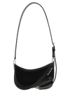 MUGLER SMALL DENIM SPIRAL CURVE 01 SHOULDER BAGS BLACK