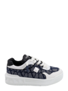 VALENTINO GARAVANI CANVAS AND LEATHER SNEAKERS WITH TOILE ICONOGRAPHE MOTIF