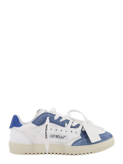 OFF-WHITE CANVAS AND SUEDE SNEAKERS