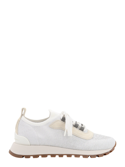 BRUNELLO CUCINELLI LUREX AND SUEDE SNEAKERS