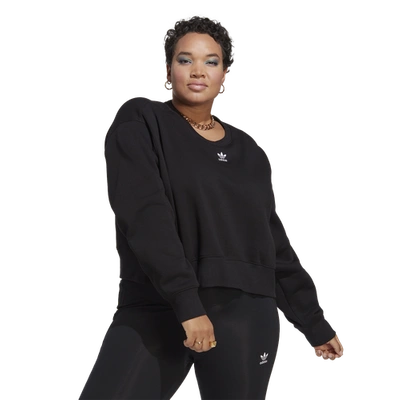 Adidas Originals Adidas Women's Originals Adicolor Essentials Crew Long Sleeve Sweatshirt (plus Size) In Black