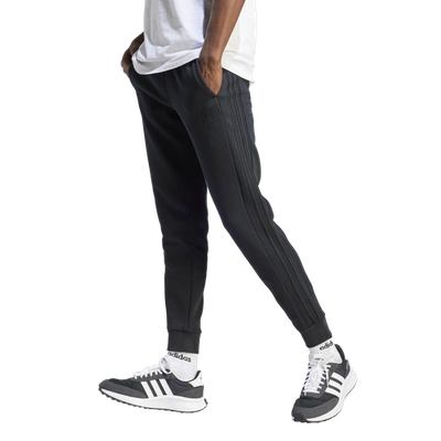 Adidas Originals Mens Adidas Essentials Fleece 3-stripes Tapered Cuff Pants In Black