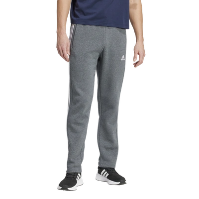 Adidas Originals Mens Adidas Essentials 3-stripes Open Hem Fleece Pants In Dark Grey Heather