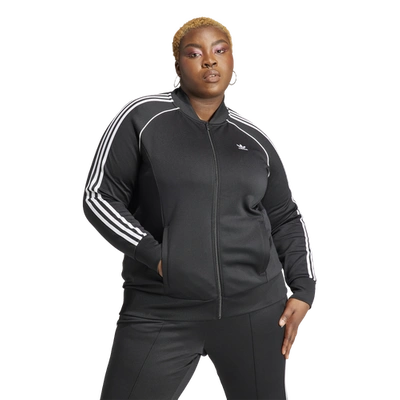 Adidas Originals Womens  Plus Size Adicolor Superstar Track Jacket In Black