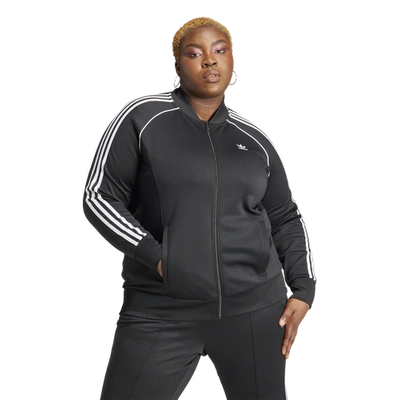 Adidas Originals Adidas Women's Adicolor Classics Superstar Track Top (plus Size) In Black