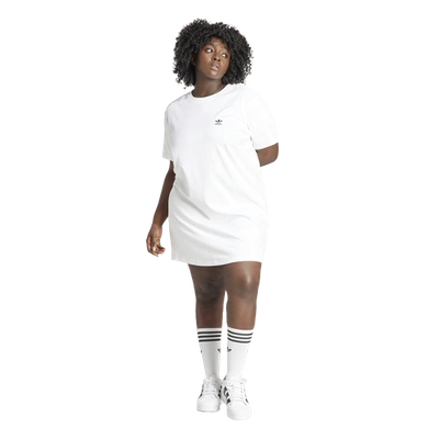 Adidas Originals Womens  Plus Size Trefoil Dress In White