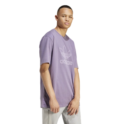 Adidas Originals Mens  Adicolor Outline Trefoil T-shirt In Shadow Violet