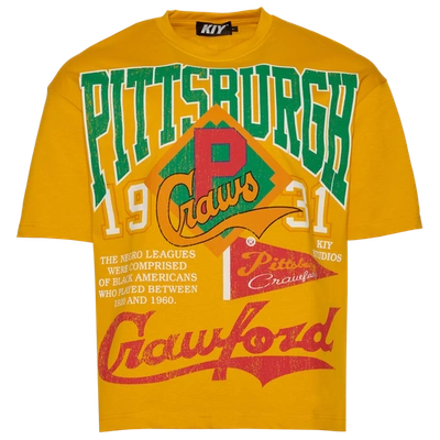 By Kiy Mens  Nlbm Pittsburgh Crawfords T-shirt In Yellow/multi