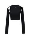 Off-white Cropped Top With Cut-out Shoulder Details