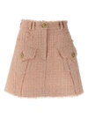 Shop Balmain Tweed Mini Skirt Skirts Pink