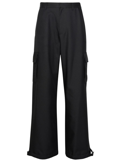 OFF-WHITE OFF-WHITE BLACK POLYESTER CARGO PANTS