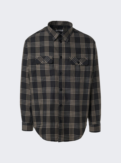 1989 Studio Logo Flannel Shirt In Grey Checkered