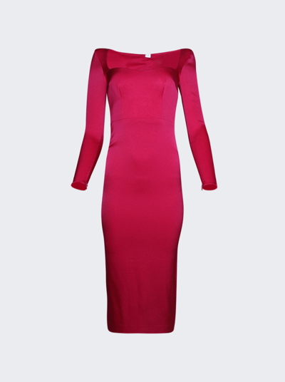 Alex Perry Angled Portrait Dress In Raspberry