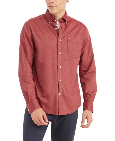 Tommy Hilfiger Men's Big & Tall Stretch Oxford Shirt In Rouge