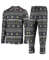 CONCEPTS SPORT MEN'S CONCEPTS SPORT BLACK ARMY BLACK KNIGHTS UGLY SWEATER KNIT LONG SLEEVE TOP AND PANT SET