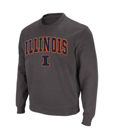 Colosseum Men's  Charcoal Illinois Fighting Illini Arch And Logo Crew Neck Sweatshirt
