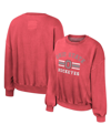 Colosseum Scarlet Ohio State Buckeyes Audrey Washed Pullover Sweatshirt In Scarlet