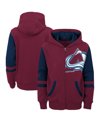 OUTERSTUFF BIG BOYS BURGUNDY COLORADO AVALANCHE FACE OFF COLOR BLOCK FULL-ZIP HOODIE