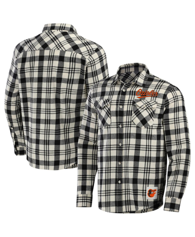 Fanatics Men's Darius Rucker Collection By  Black Baltimore Orioles Plaid Flannel Button-up Shirt