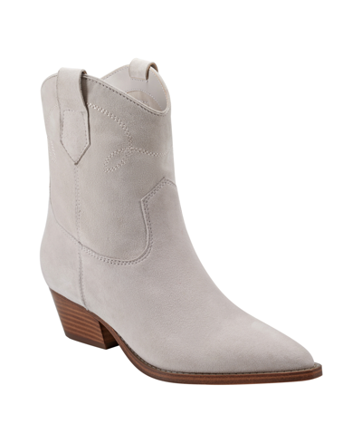 Marc Fisher Women's Nonie Western Pointy Toe Dress Booties In Taupe Suede