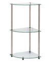 Convenience Concepts 13.75" Glass Designs2go Classic 3 Tier Corner Shelf In Glass