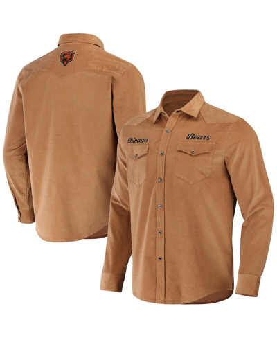 Fanatics Men's Nfl X Darius Rucker Collection By  Tan New England Patriots Western Full-snap Shirt
