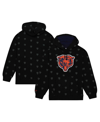Mitchell & Ness Men's  Black Chicago Bears Allover Print Fleece Pullover Hoodie In Black