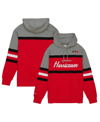 Mitchell & Ness Men's  Red, Gray Carolina Hurricanes Head Coach Pullover Hoodie In Red,gray