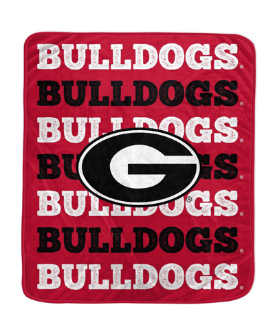 Pegasus Home Fashions Georgia Bulldogs 60'' X 70'' Logo Wordmark Plush Blanket In Red