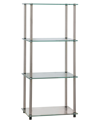 Convenience Concepts 17.75" Glass Designs2go Classic Glass 4 Tier Tower In Glass