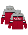Mitchell & Ness Men's  Red, Gray Detroit Red Wings Head Coach Pullover Hoodie In Red,gray