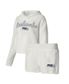 Concepts Sport Women's  White Seattle Seahawks Fluffy Pullover Sweatshirt And Shorts Sleep Set In White