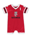 COLOSSEUM NEWBORN AND INFANT BOYS AND GIRLS COLOSSEUM RED WISCONSIN BADGERS BUMPO FOOTBALL LOGO ROMPER