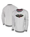 STADIUM ESSENTIALS MEN'S STADIUM ESSENTIALS BLACK NEW ORLEANS PELICANS CLUB LEVEL PULLOVER SWEATSHIRT