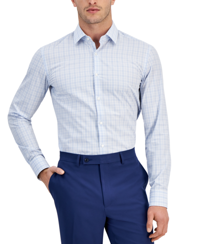 Hugo By  Boss Men's Kenno Slim-fit Dress Shirt In Light,pastel Blue Glencheck