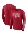 PROFILE MEN'S PROFILE CRIMSON OKLAHOMA SOONERS BIG AND TALL TWO-HIT GRAPHIC LONG SLEEVE T-SHIRT