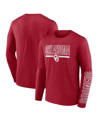 Profile Men's  Crimson Oklahoma Sooners Big And Tall Two-hit Graphic Long Sleeve T-shirt In Crimson