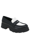 Bcbgeneration Rama Platform Penny Loafer In Black,cloud Dancer